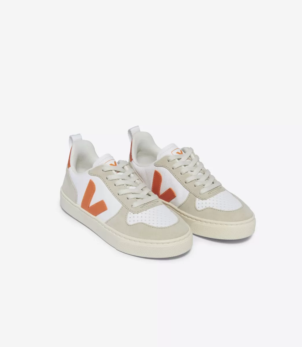 Enfant VEJA V-10<V-10 LACES LEATHER WHITE FURY ALMOND