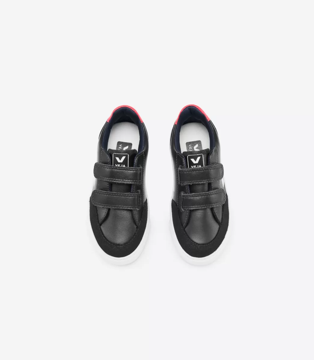 Enfant VEJA Enfants<V-12 LEATHER BLACK WHITE PEKIN