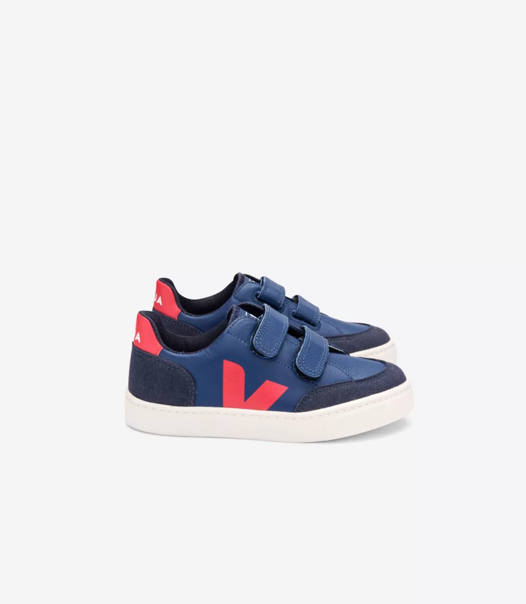 Enfant VEJA Enfants<V-12 LEATHER COBALT PEKIN
