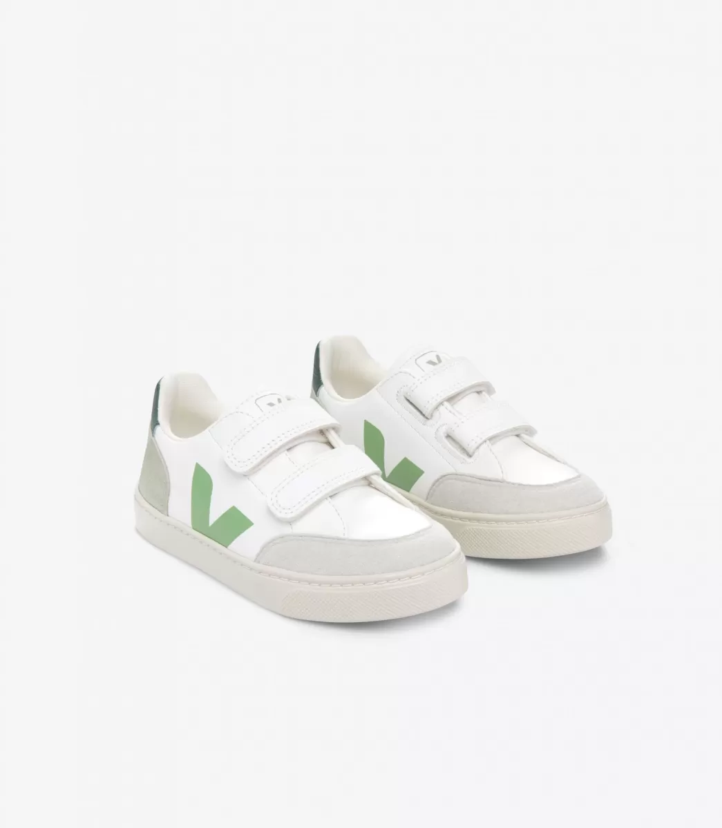 Enfant VEJA V-12<V-12 LEATHER EXTRA WHITE MULTICO CLAY