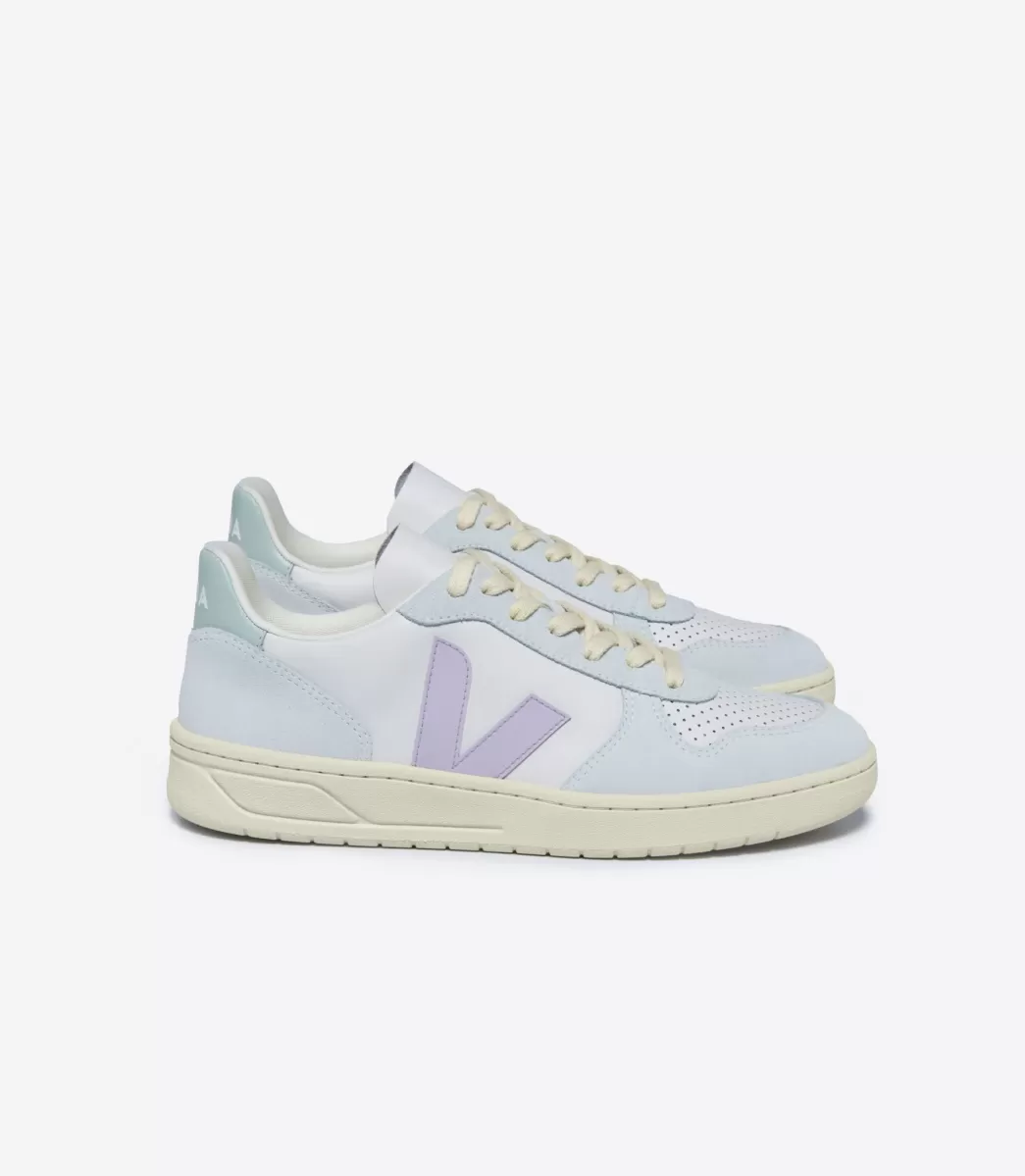 Femme VEJA V-10 | V-10<V-10 LEATHER GRAVEL PARME MENTHOL