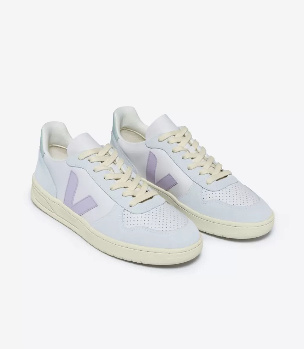 Femme VEJA V-10 | V-10<V-10 LEATHER GRAVEL PARME MENTHOL