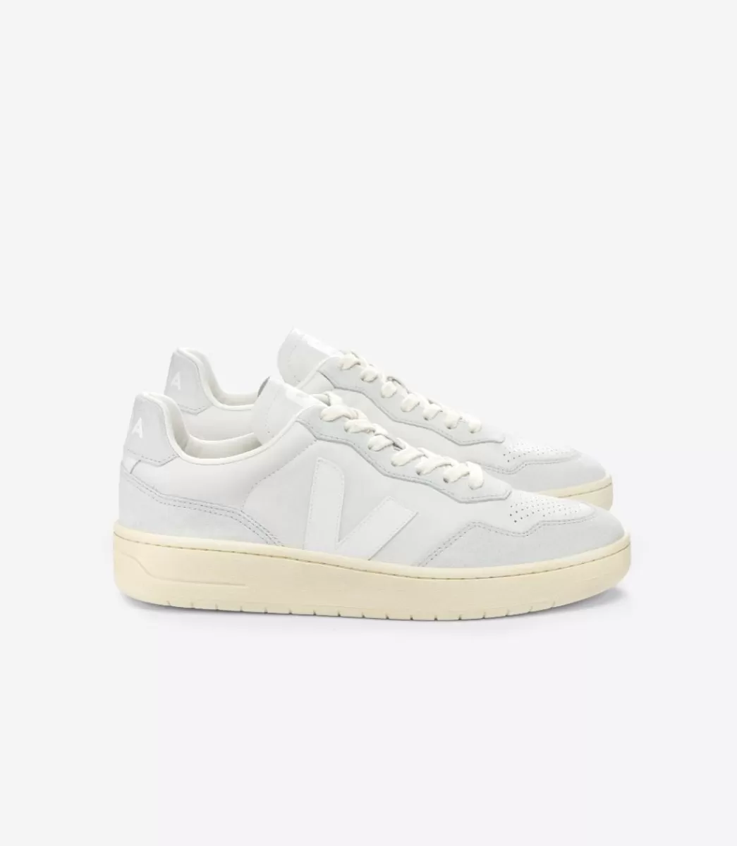 Femme VEJA V-90 | V-90<V-90 LEATHER GRAVEL WHITE