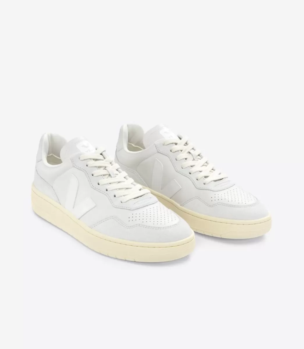 Femme VEJA V-90 | V-90<V-90 LEATHER GRAVEL WHITE