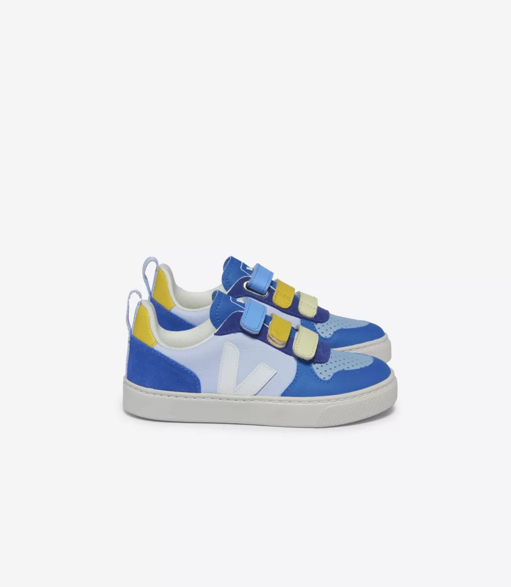 Enfant VEJA V-10<V-10 LEATHER MULTICO SWAN WHITE