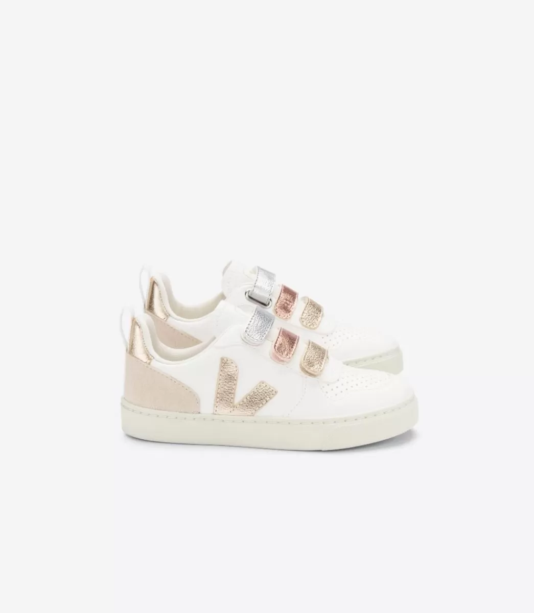 Enfant VEJA V-10<V-10 LEATHER MULTICO WHITE SHINY