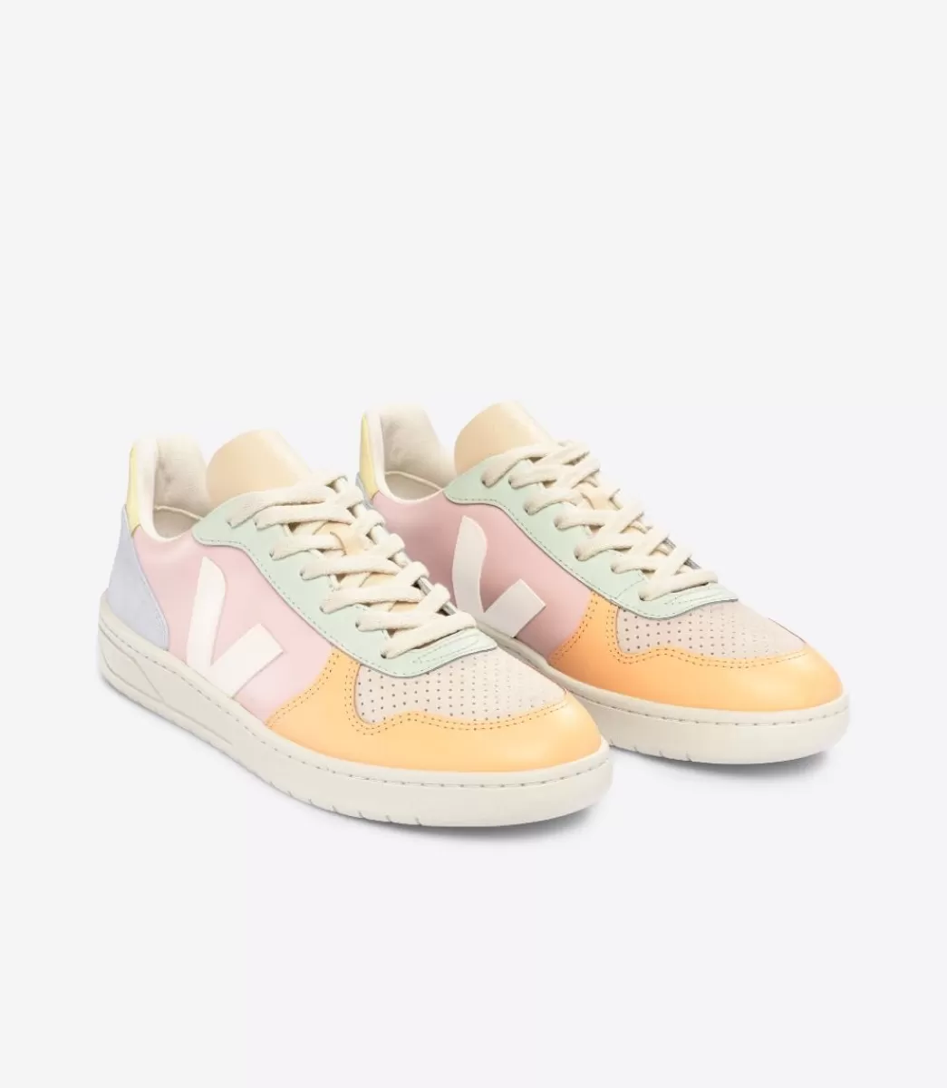 Femme VEJA V-10<V-10 LEATHER PETALE WHITE MULTICO