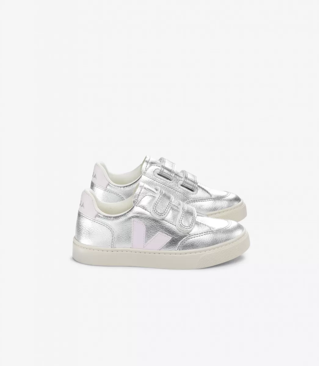Enfant VEJA V-12<V-12 LEATHER SILVER LASSI