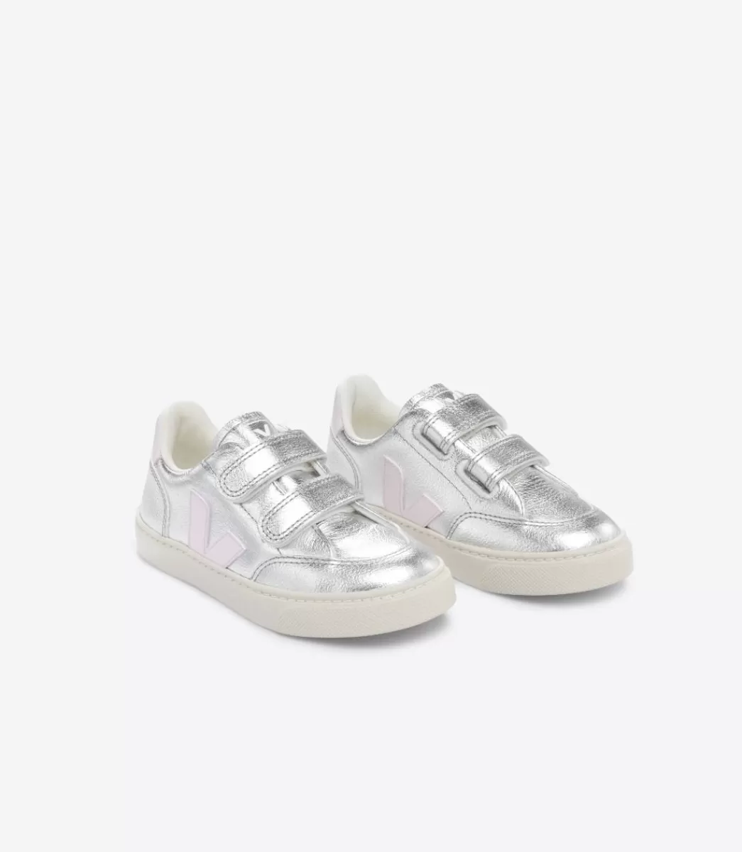 Enfant VEJA V-12<V-12 LEATHER SILVER LASSI