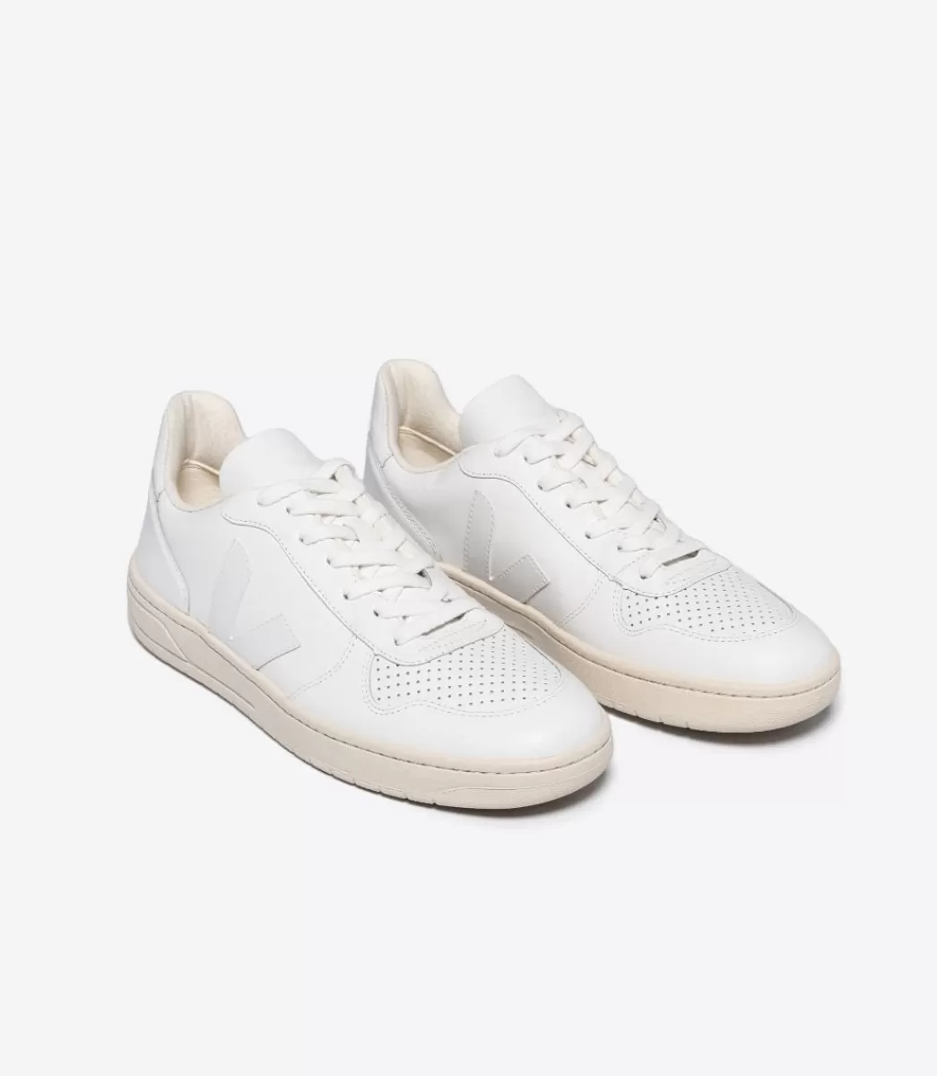 VEJA Adultes<V-10 LEATHER WHITE