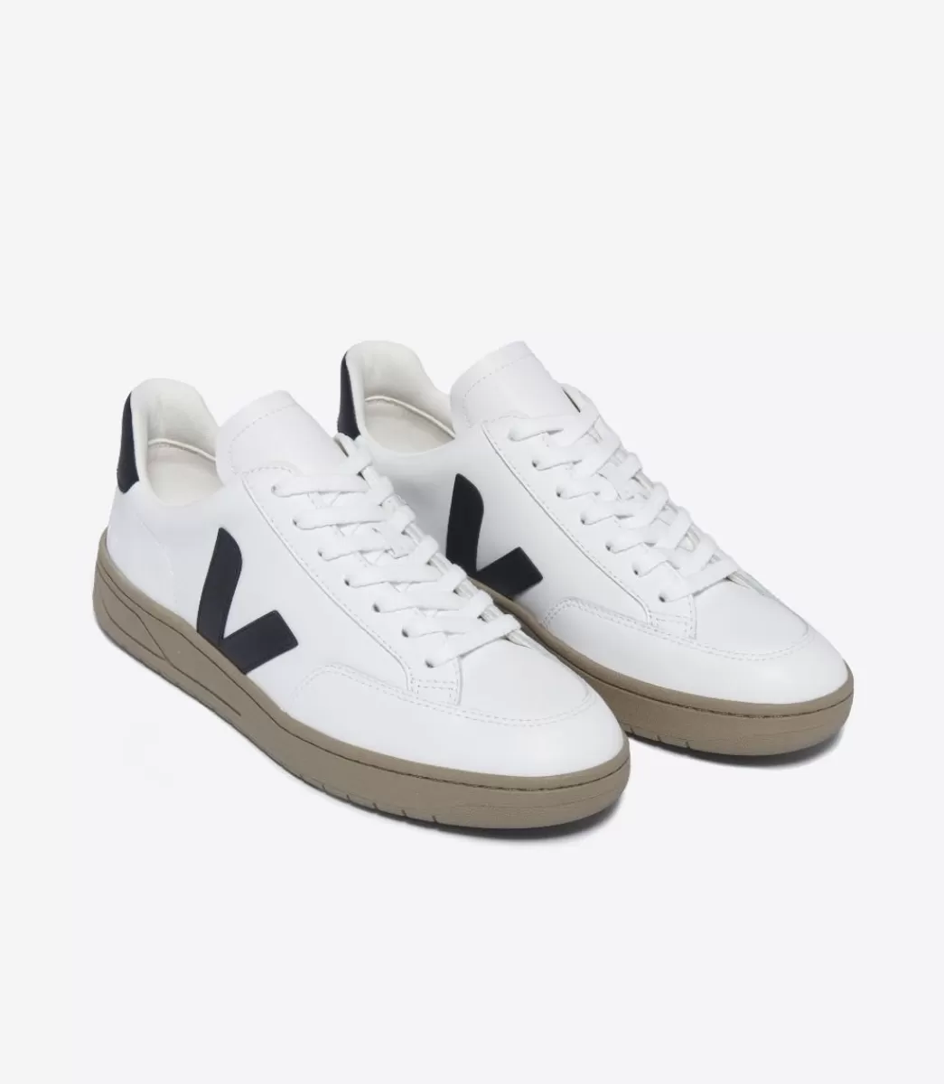 Femme VEJA V-12 | V-12<V-12 LEATHER WHITE BLACK DUNE