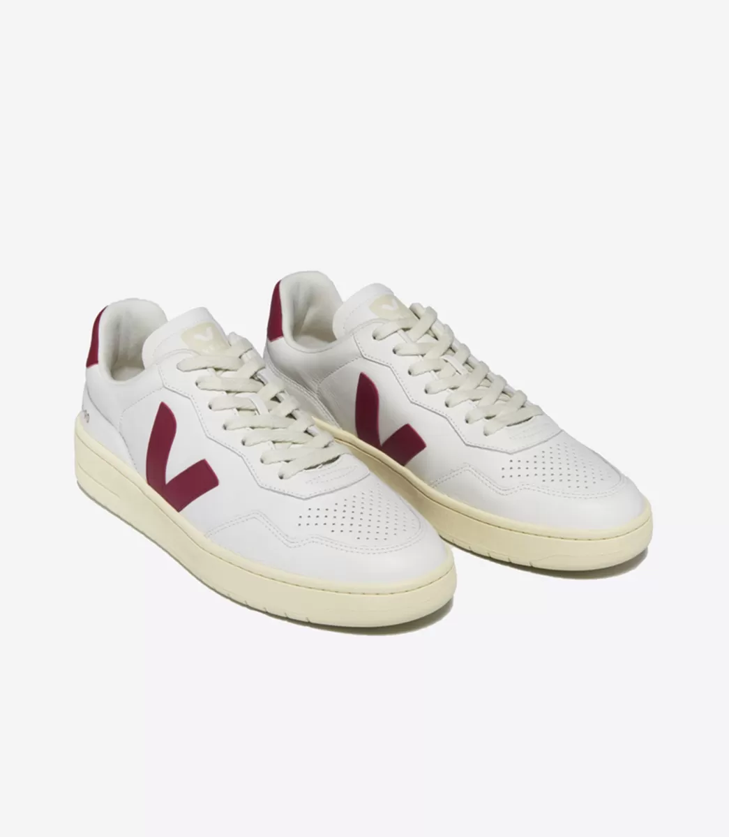 Femme VEJA V-90 | V-90<V-90 LEATHER WHITE MARSALA
