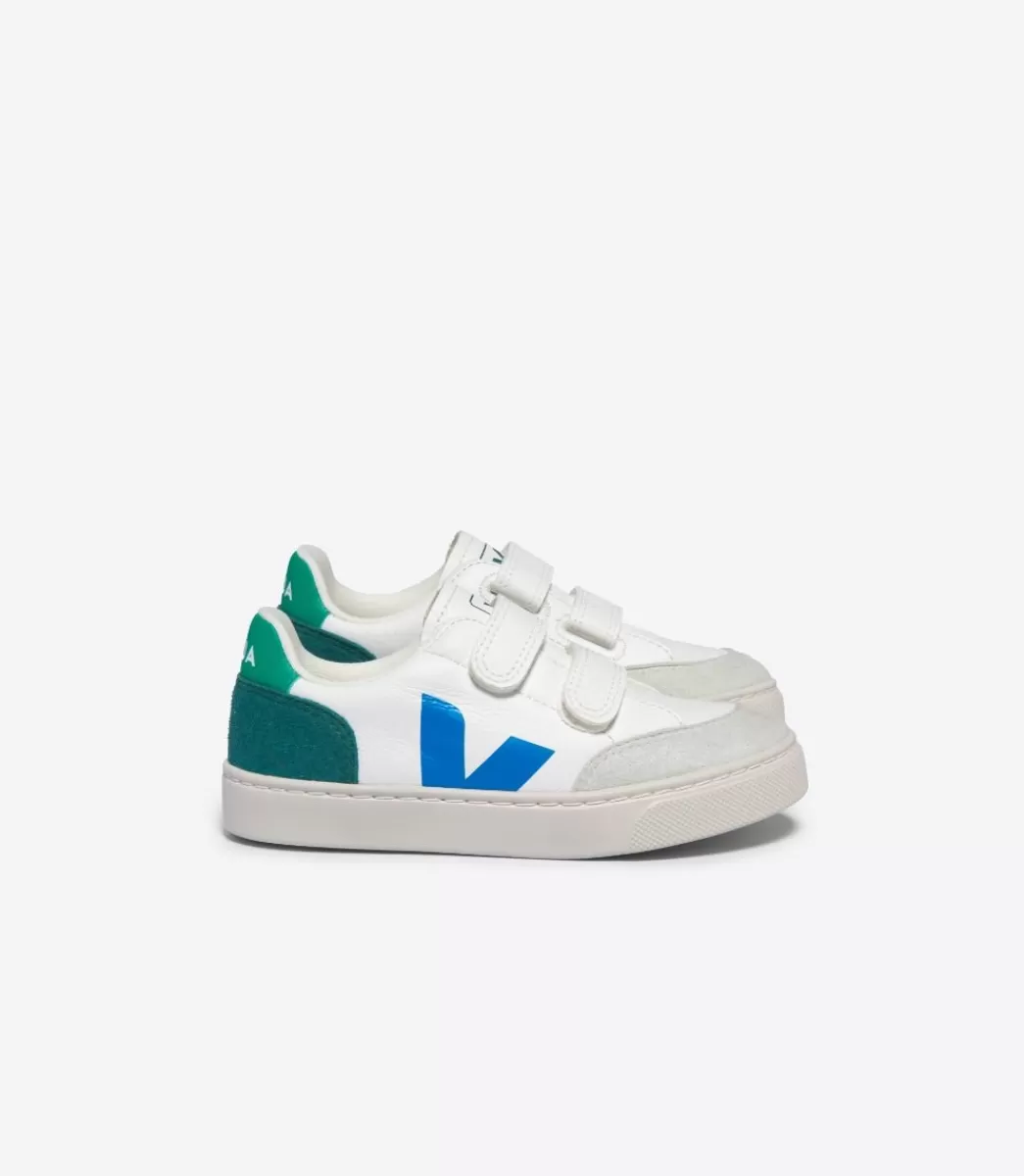Enfant VEJA V-12<V-12 LEATHER WHITE MULTICO BRITTANY