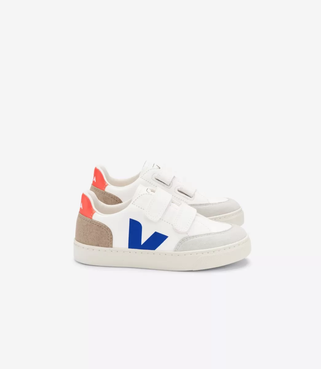 Enfant VEJA V-12<V-12 LEATHER WHITE MULTICO MIEL