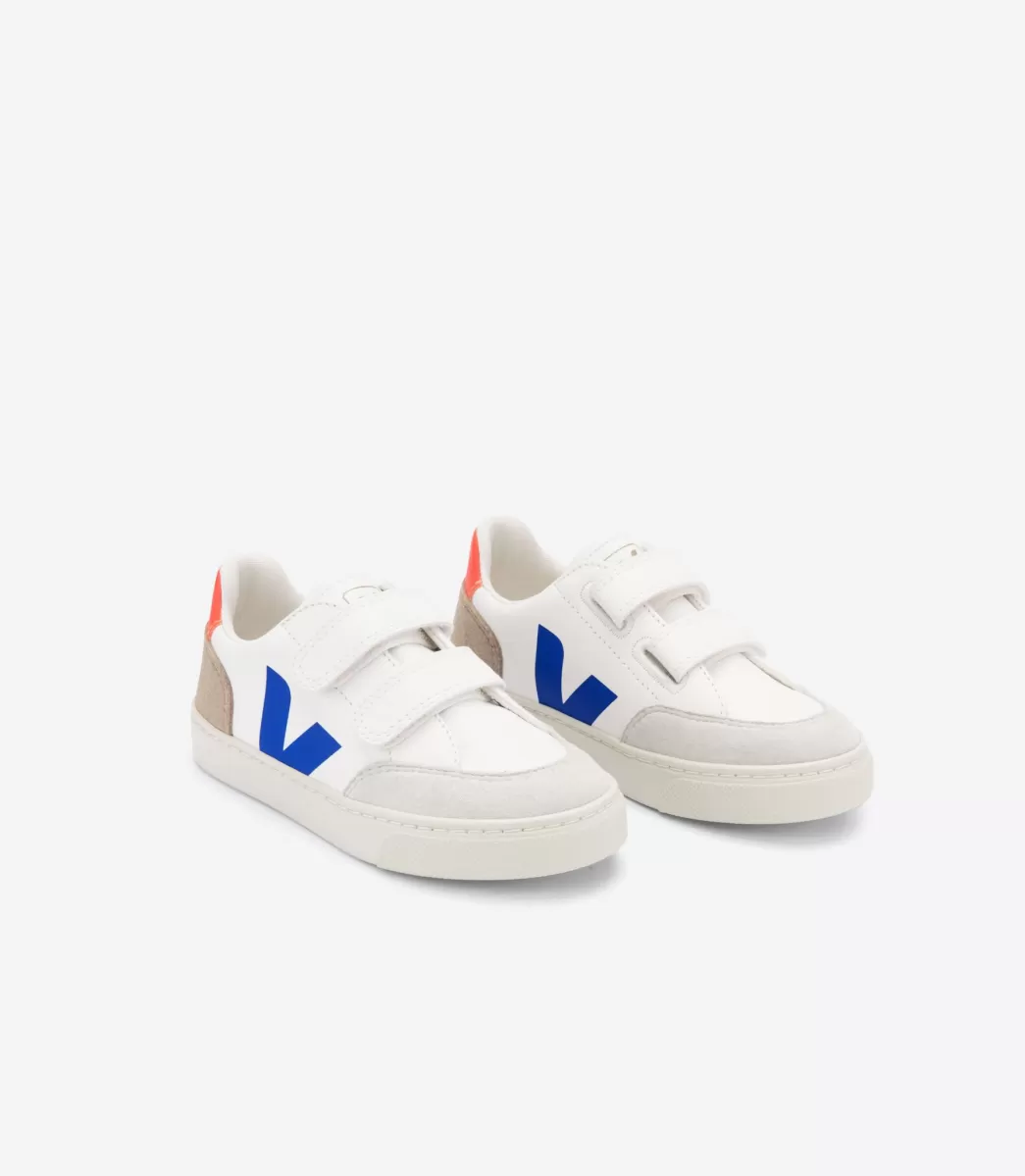 Enfant VEJA V-12<V-12 LEATHER WHITE MULTICO MIEL