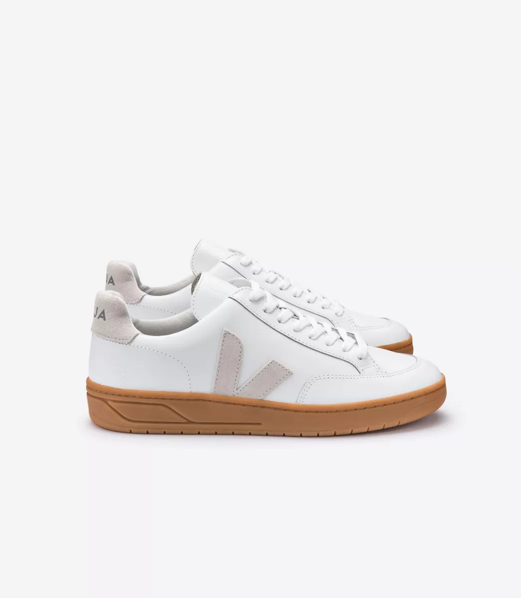 VEJA Adultes<V-12 LEATHER WHITE NATURAL NATURAL SOLE