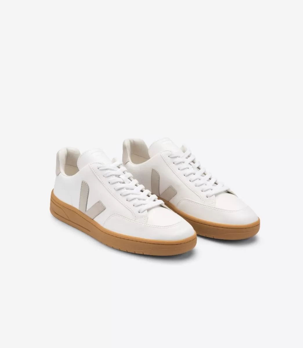 VEJA Adultes<V-12 LEATHER WHITE NATURAL NATURAL SOLE