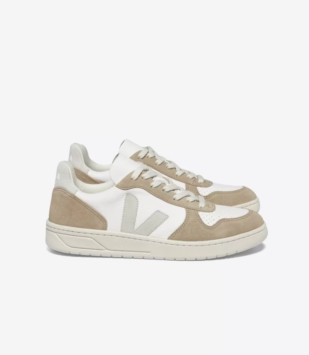 Femme VEJA V-10 | V-10<V-10 LEATHER WHITE NATURAL SAHARA