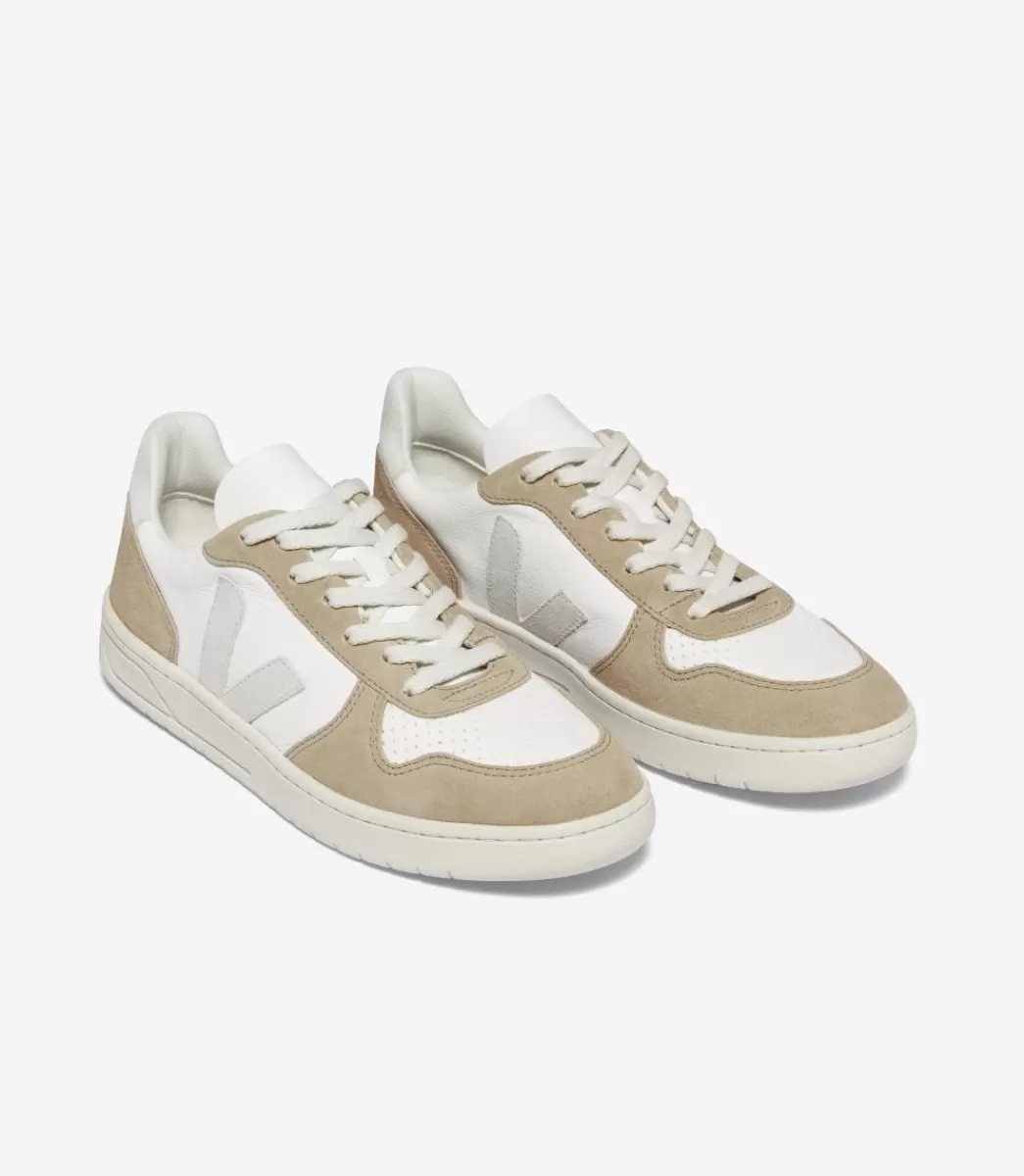 Femme VEJA V-10 | V-10<V-10 LEATHER WHITE NATURAL SAHARA