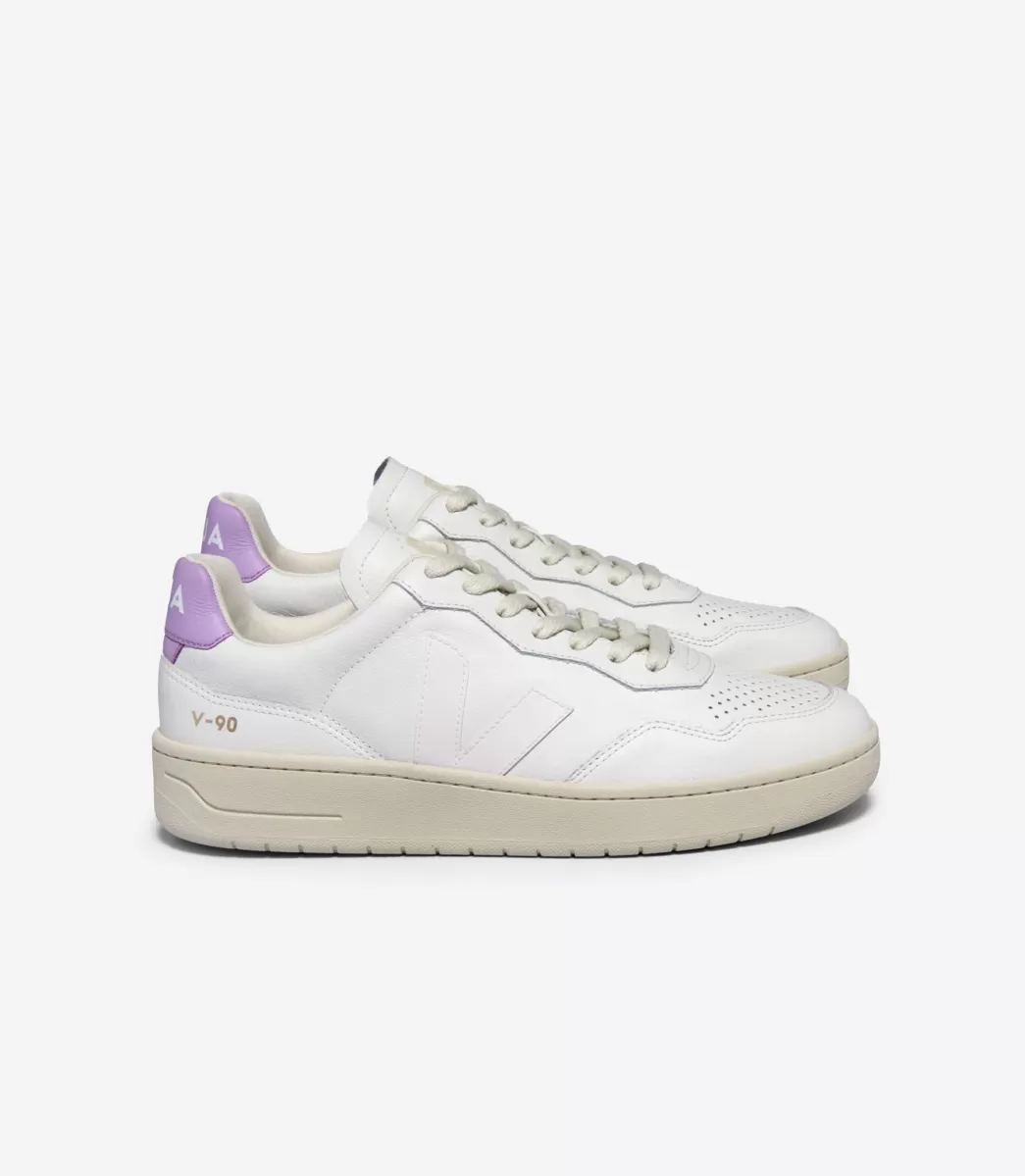 Femme VEJA V-90 | Made In Europe<V-90 LEATHER WHITE ORCHID