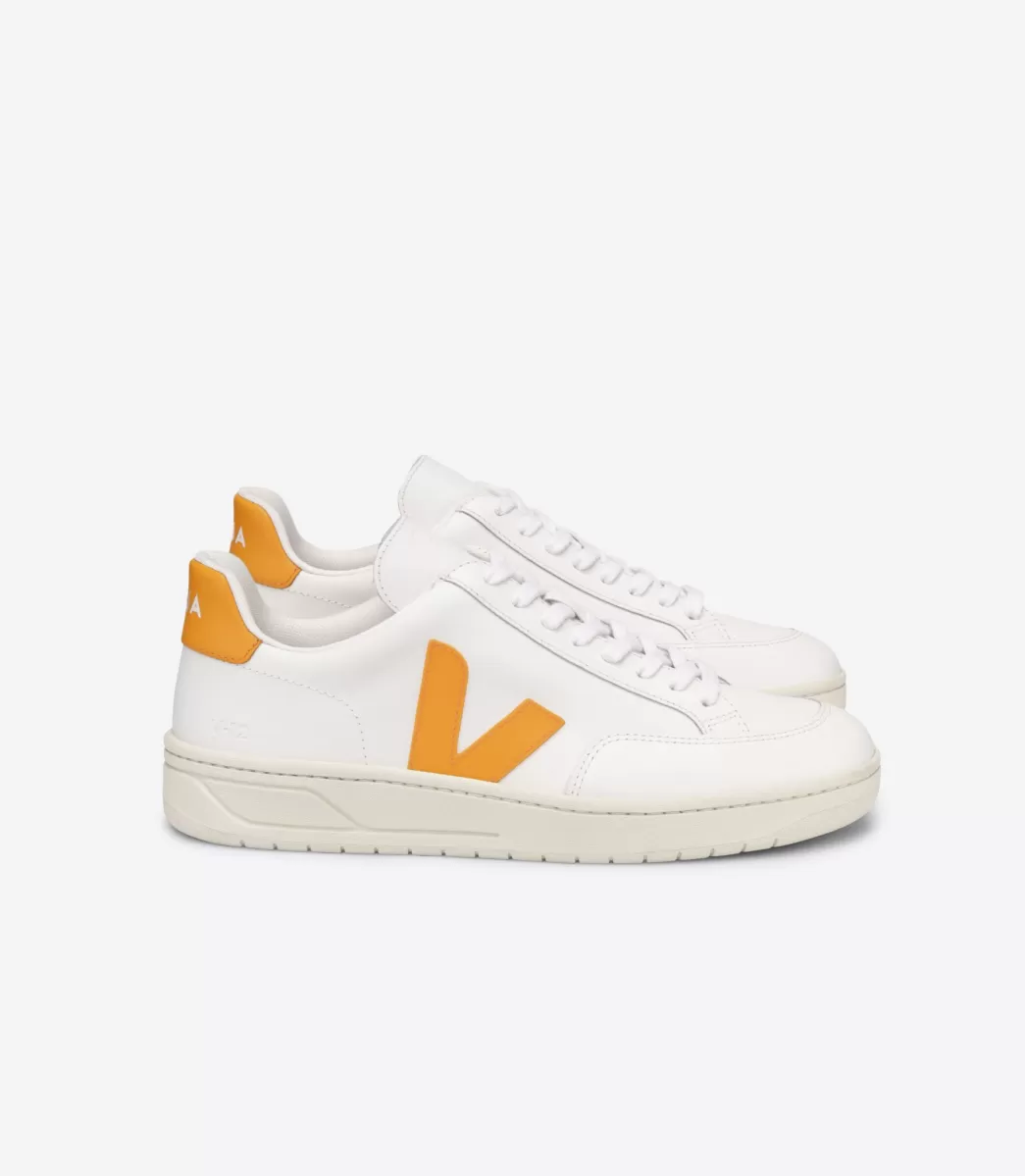 VEJA Adultes<V-12 LEATHER WHITE OURO