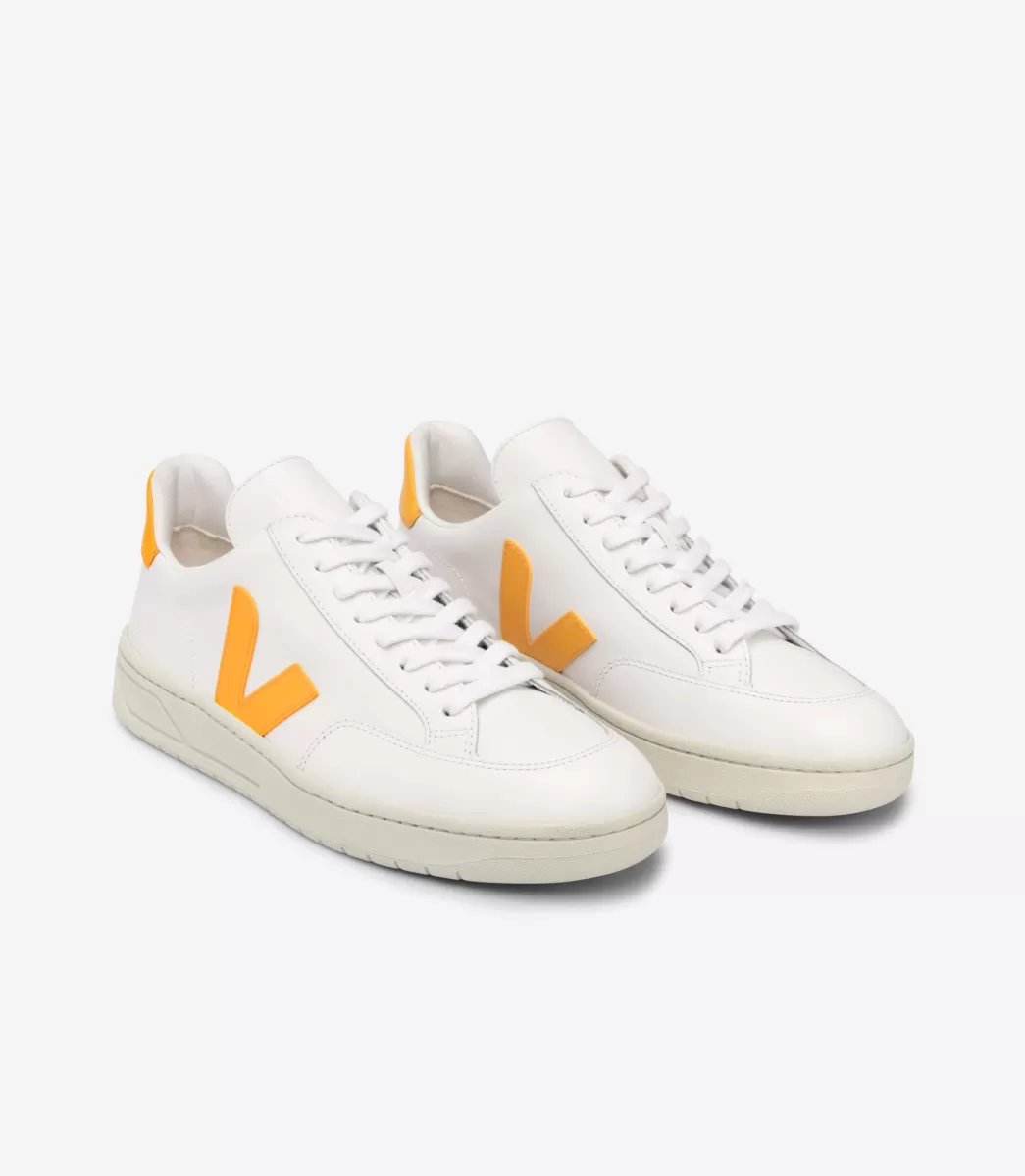 VEJA Adultes<V-12 LEATHER WHITE OURO