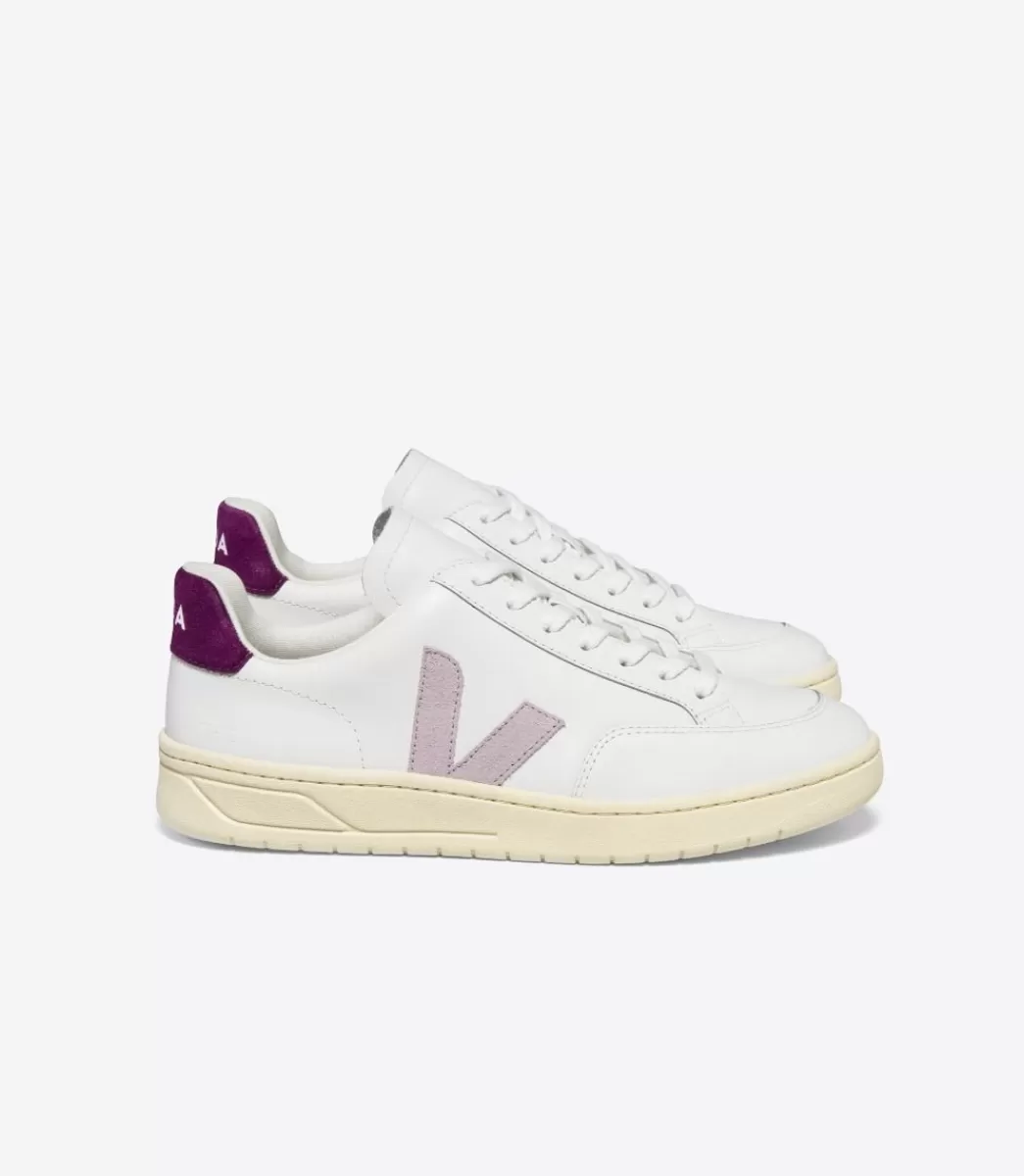 Femme VEJA V-12 | V-12<V-12 LEATHER WHITE PARME MAGENTA