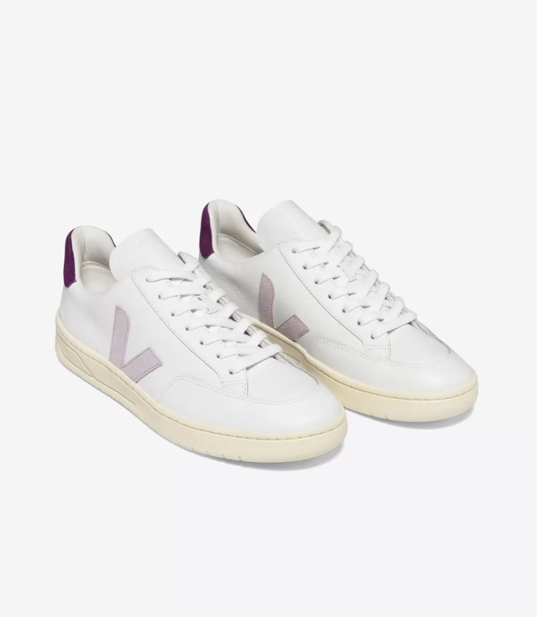 Femme VEJA V-12 | V-12<V-12 LEATHER WHITE PARME MAGENTA