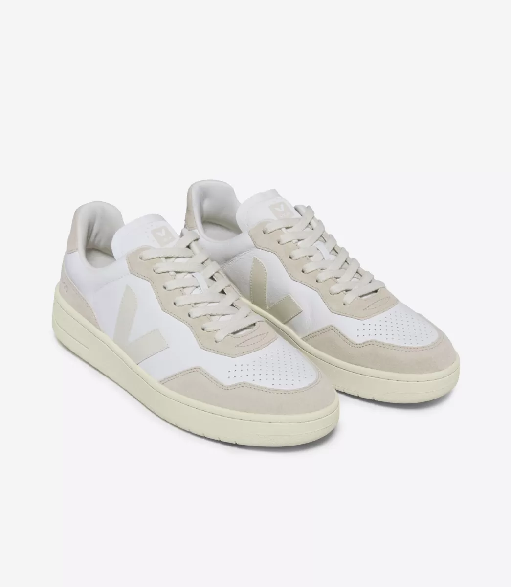 Femme VEJA V-90 | Made In Europe<V-90 LEATHER WHITE PIERRE ALMOND