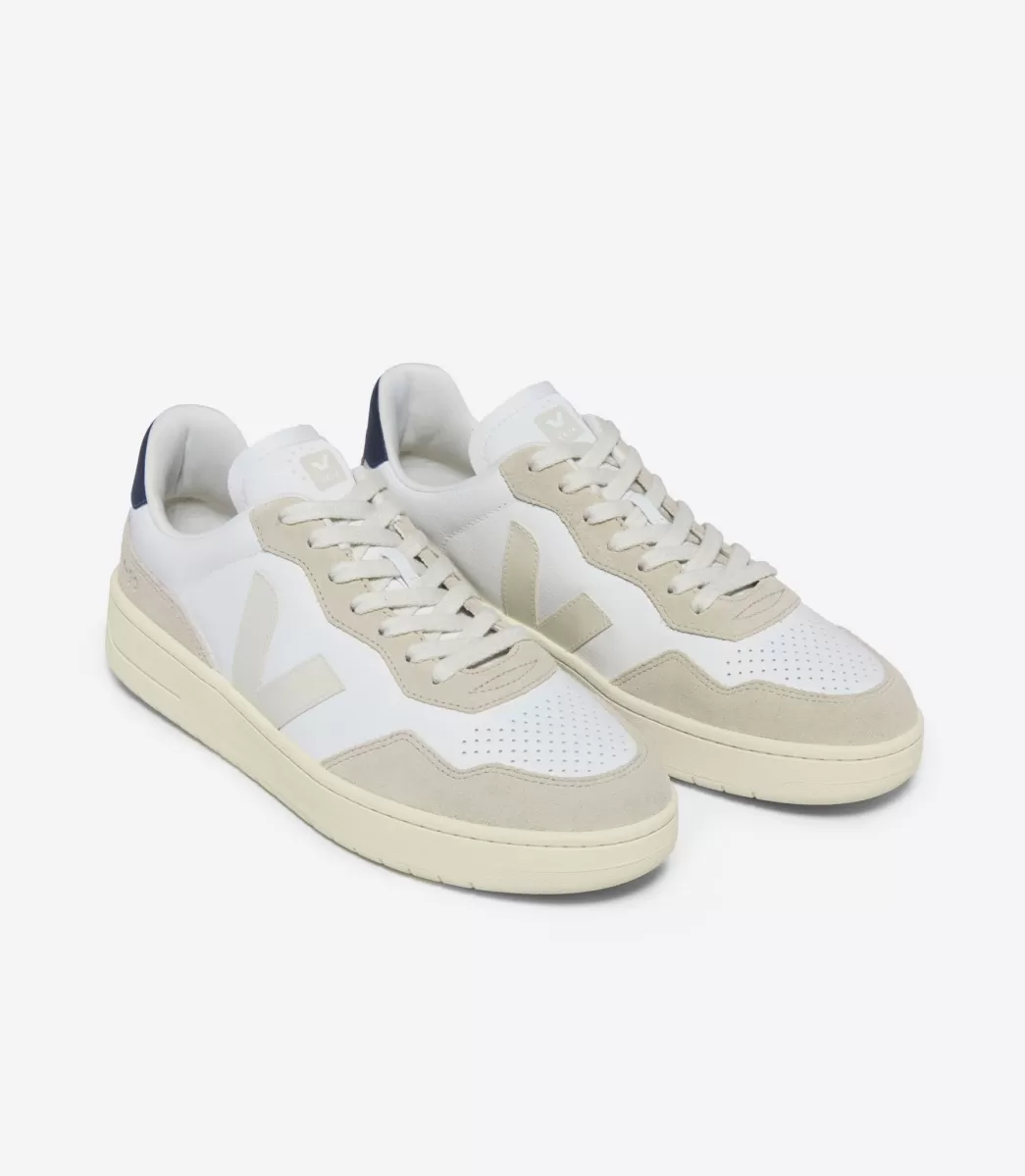 Femme VEJA V-90 | Made In Europe<V-90 LEATHER WHITE PIERRE NAUTICO