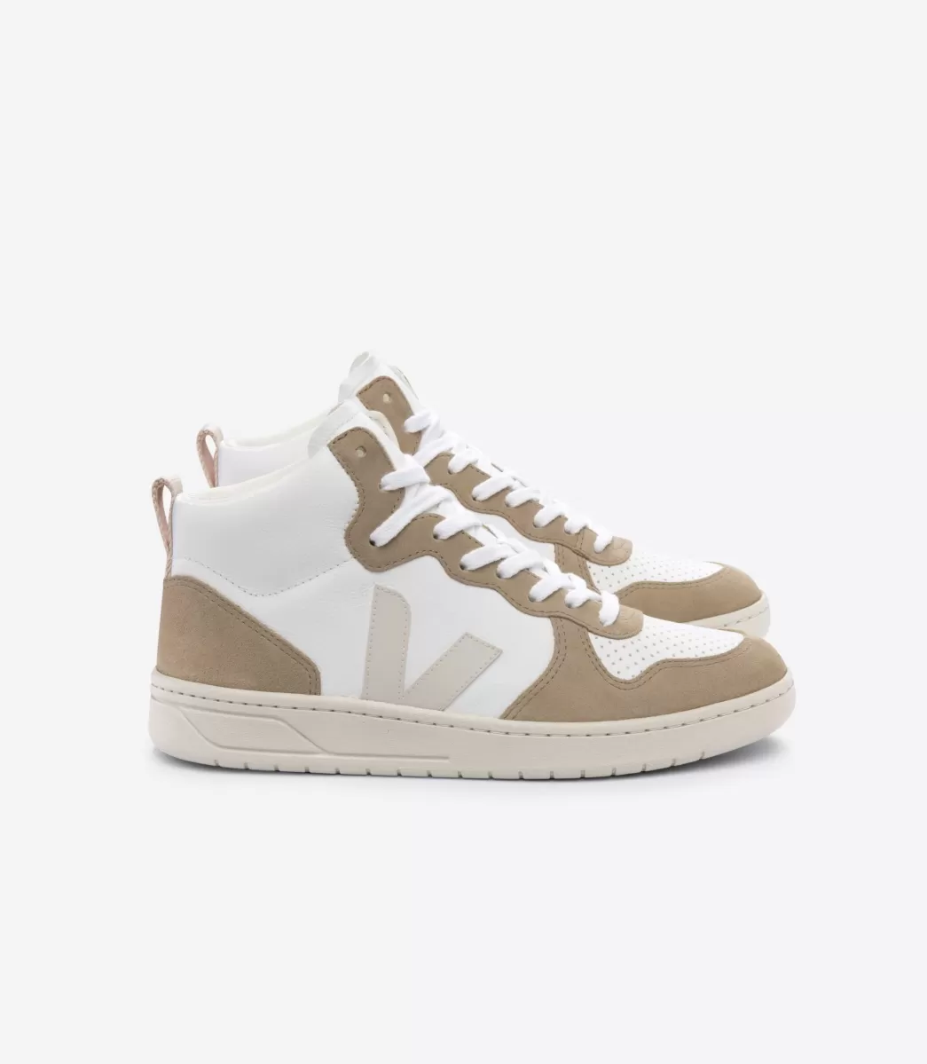 Femme VEJA V-15 | V-15<V-15 LEATHER WHITE PIERRE SAHARA