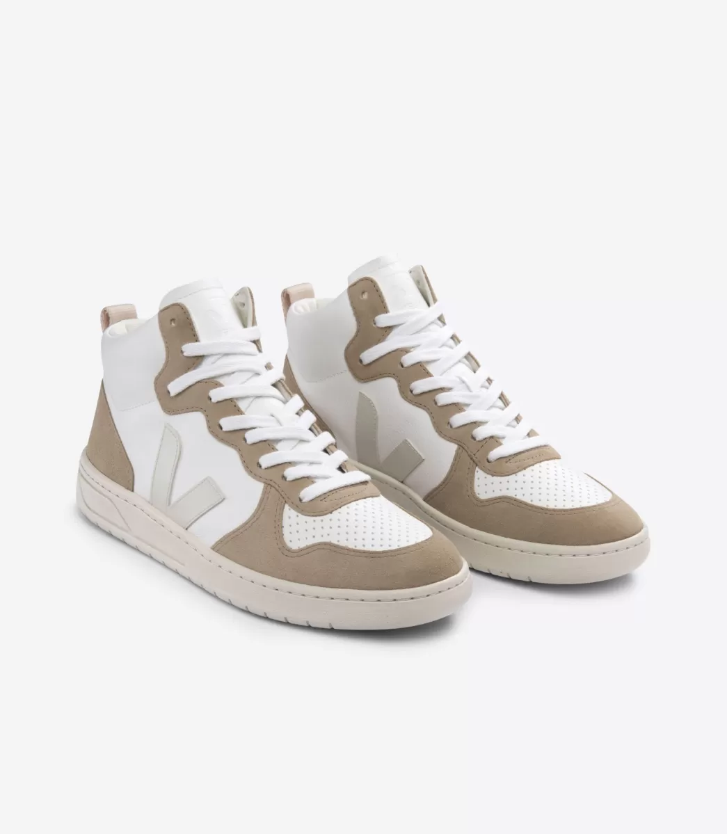 Femme VEJA V-15 | V-15<V-15 LEATHER WHITE PIERRE SAHARA