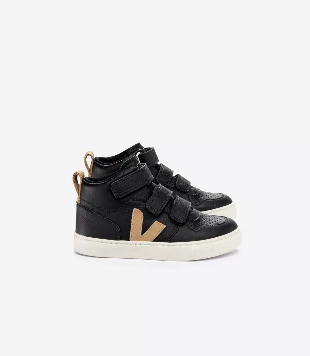 Enfant VEJA Montantes | V-10 Mid<V-10 MID LEATHER BLACK DUNE