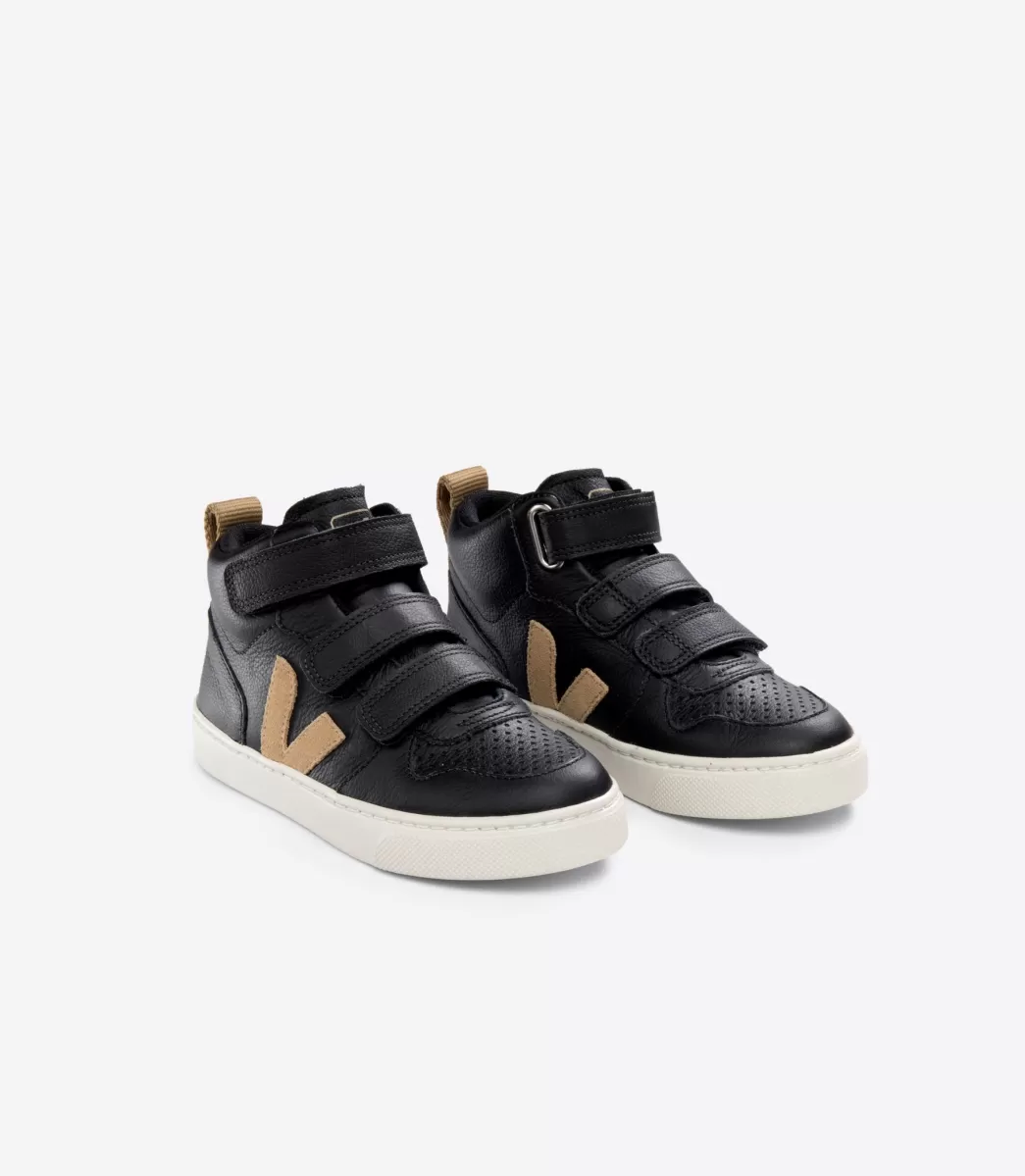 Enfant VEJA Montantes | V-10 Mid<V-10 MID LEATHER BLACK DUNE