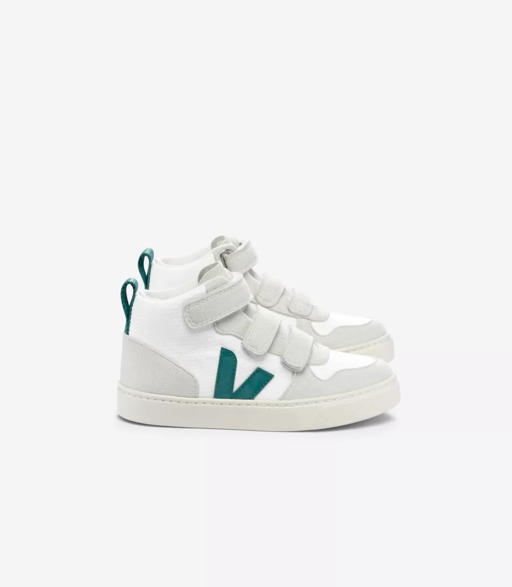 Enfant VEJA Enfants<V-10 MID B-MESH WHITE BRITTANY