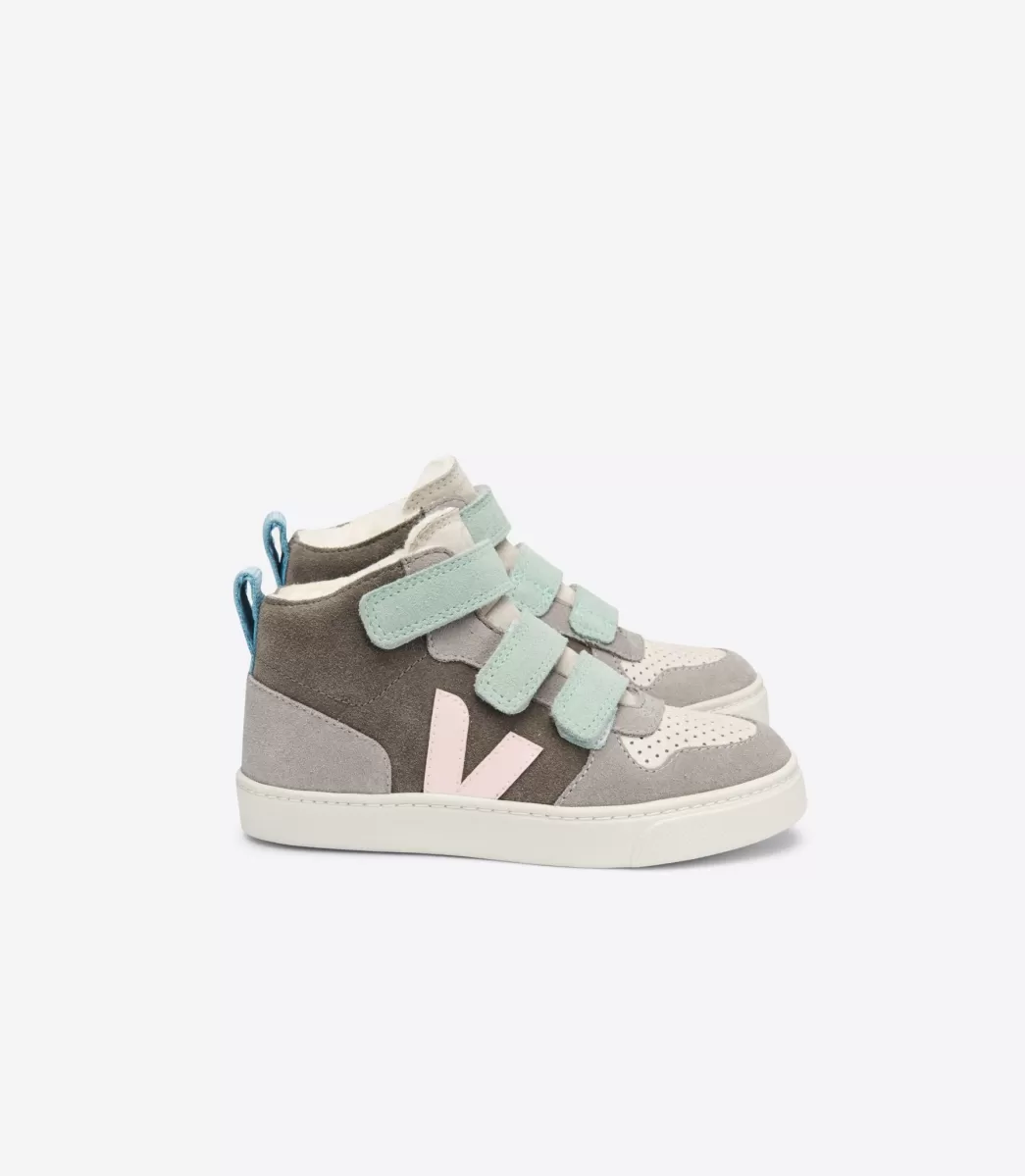 Enfant VEJA Enfants<V-10 MID FURED SUEDE MULTICO MOONROCK