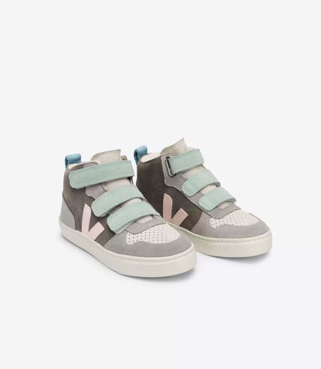 Enfant VEJA Enfants<V-10 MID FURED SUEDE MULTICO MOONROCK