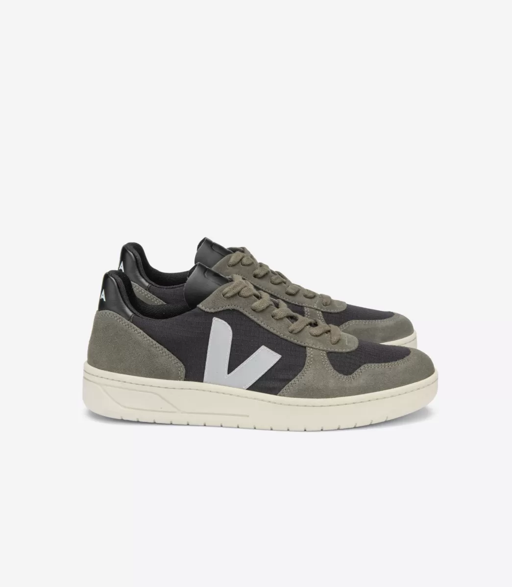 VEJA Adultes<V-10 RIPSTOP BLACK OXFORD GREY MUD