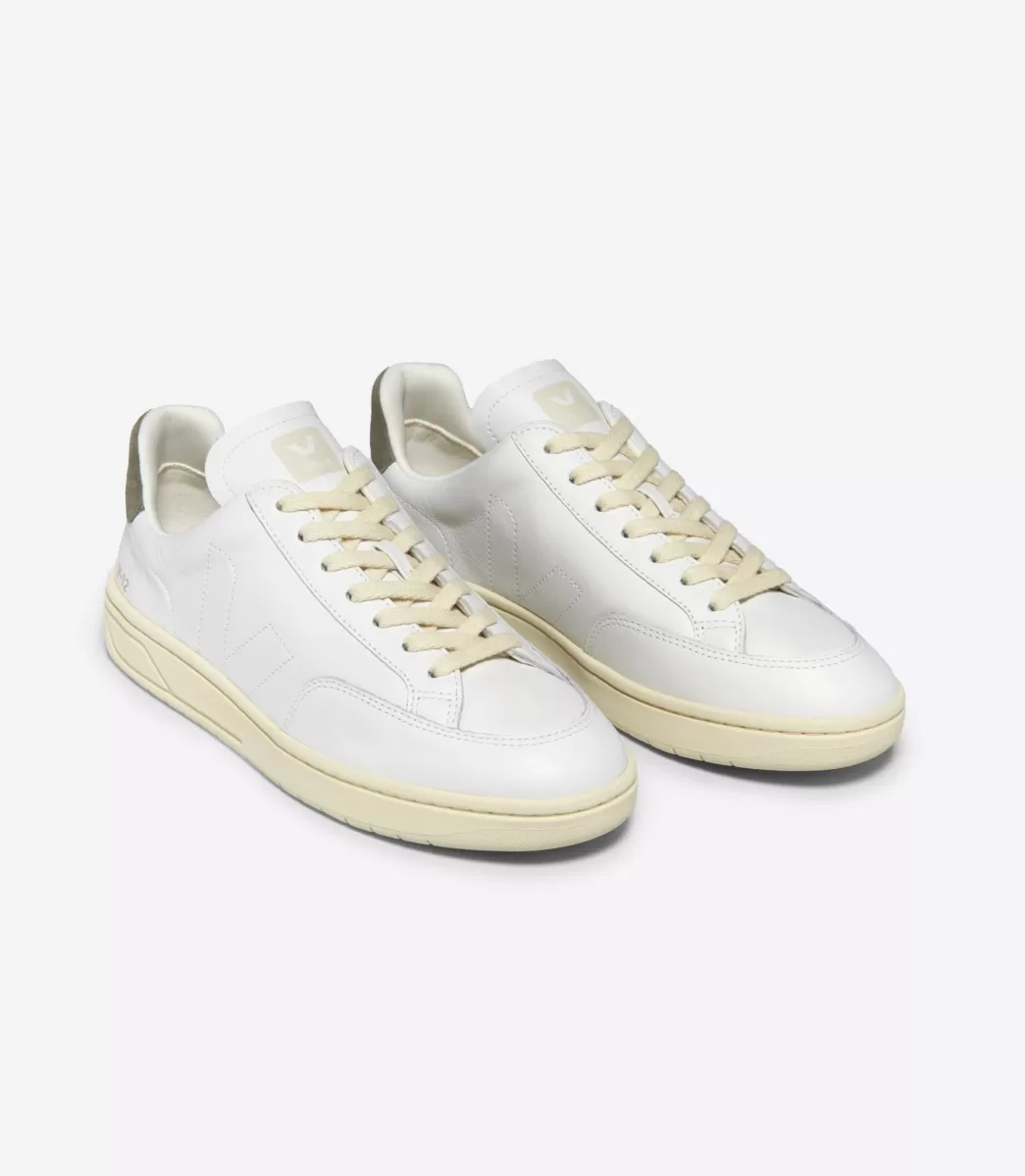 Femme VEJA V-12 | V-12<V-12 STITCH LEATHER WHITE KAKI