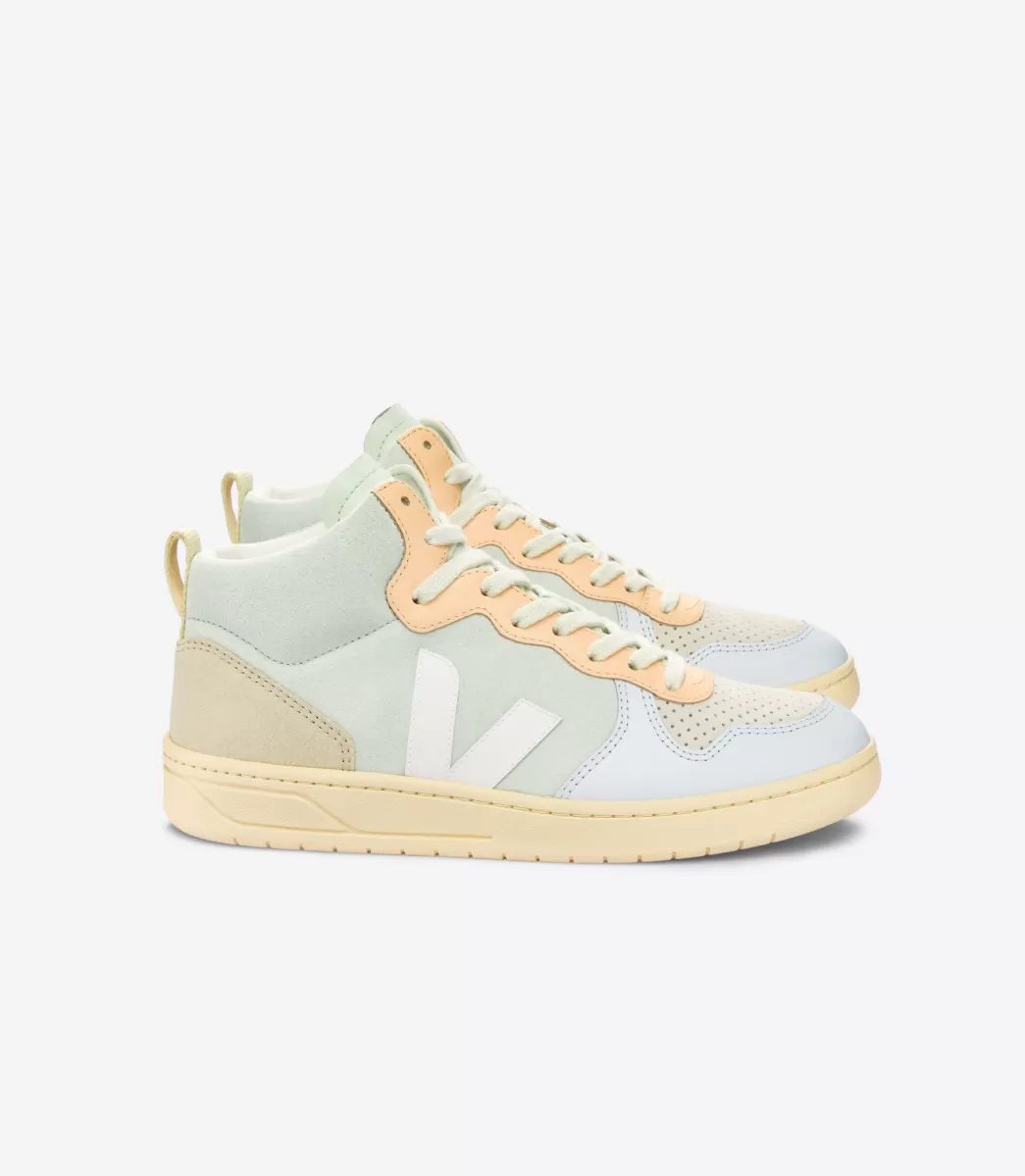 Femme VEJA V-15 | V-15<V-15 SUEDE JADE WHITE MULTICO