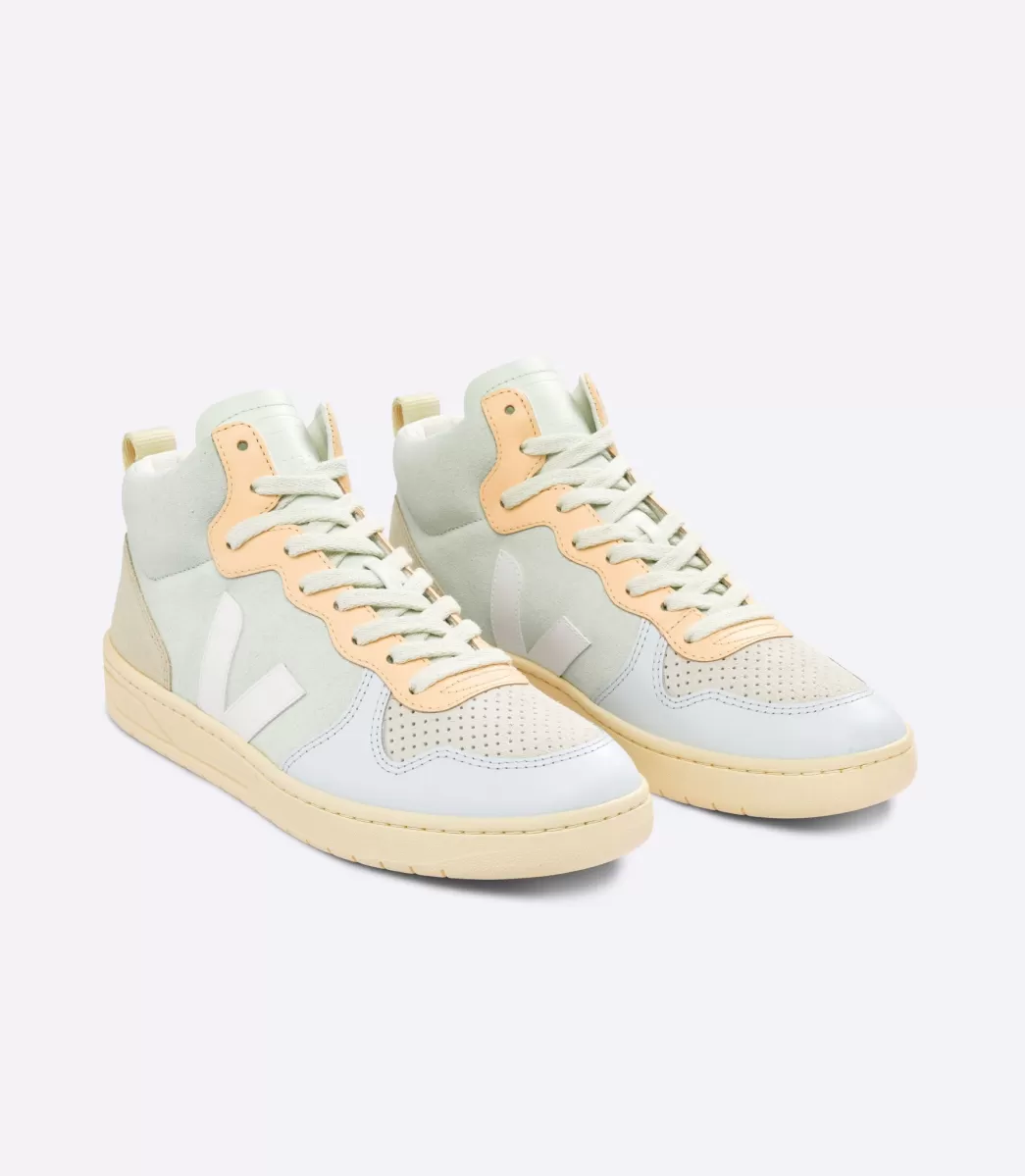 Femme VEJA V-15 | V-15<V-15 SUEDE JADE WHITE MULTICO