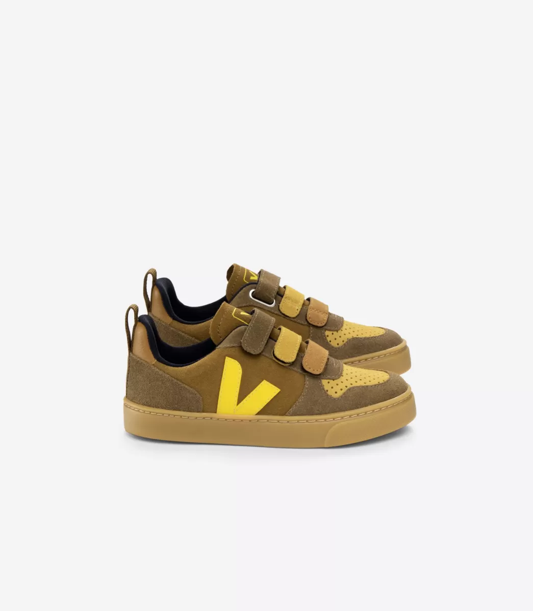 Enfant VEJA V-10<V-10 SUEDE MULTICO CAMEL