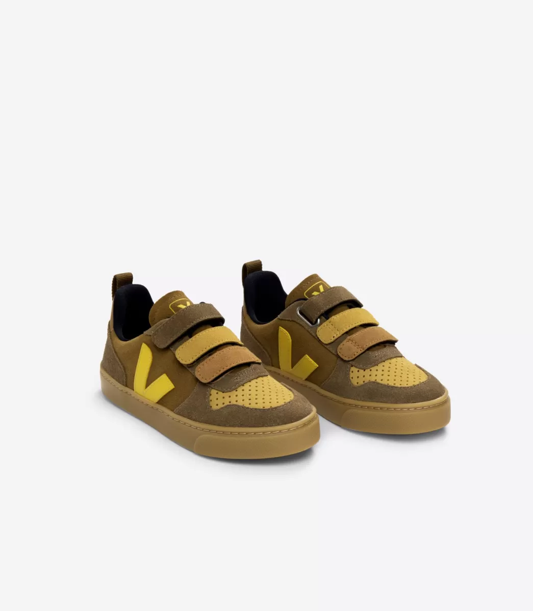 Enfant VEJA V-10<V-10 SUEDE MULTICO CAMEL