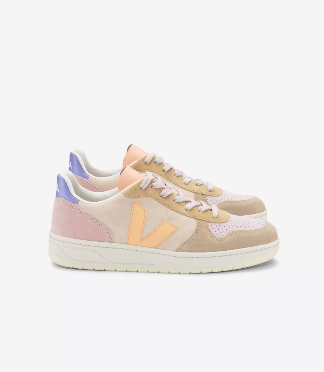 Femme VEJA V-10<V-10 SUEDE MULTICO PEACH