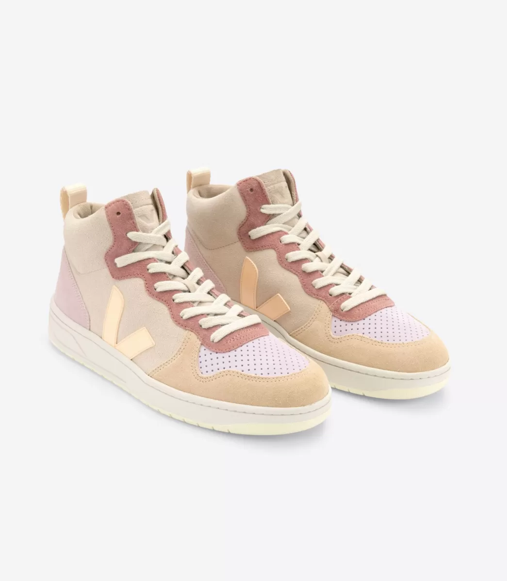 VEJA Adultes<V-15 SUEDE MULTICO PEACH