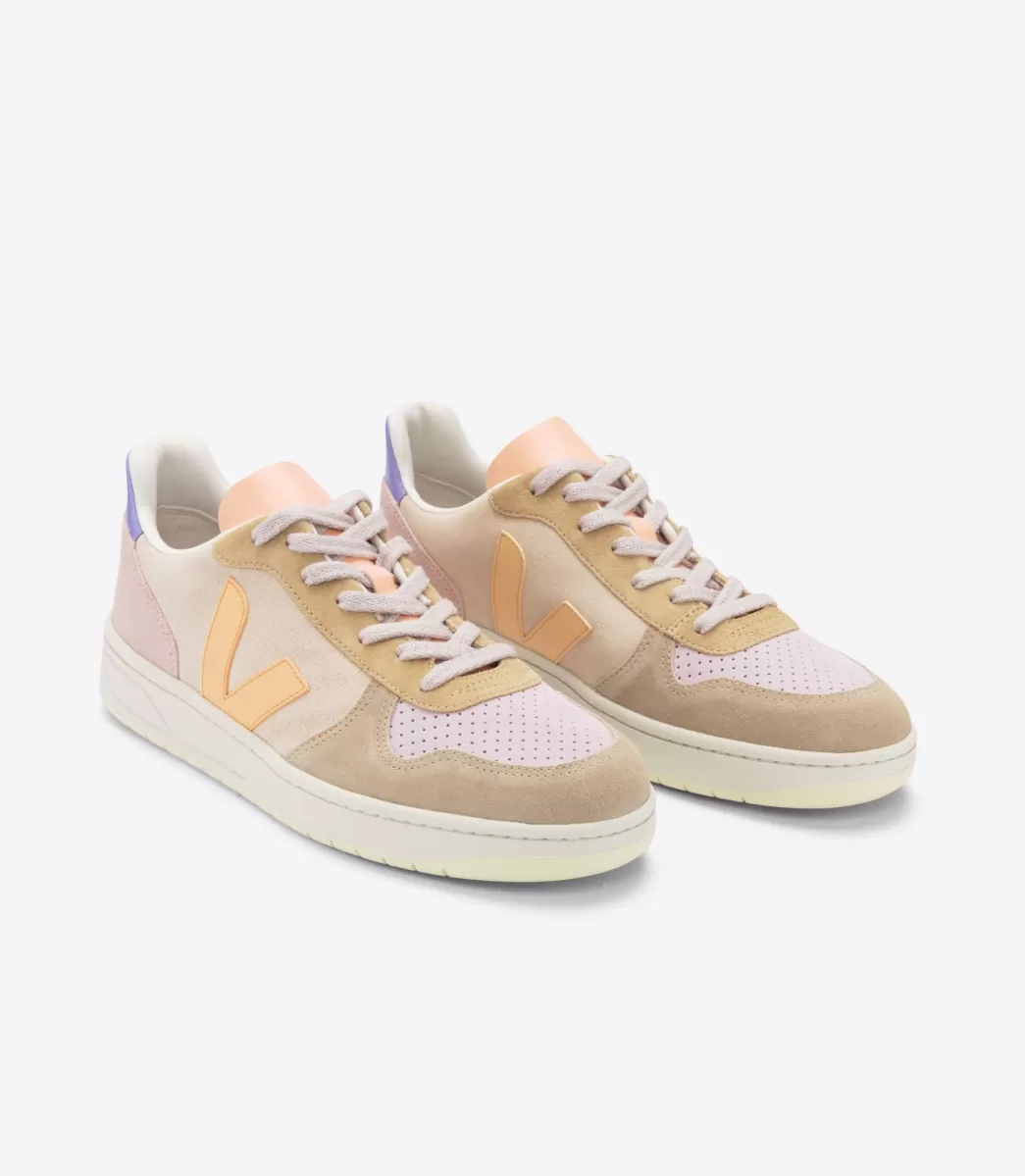 Femme VEJA V-10<V-10 SUEDE MULTICO PEACH