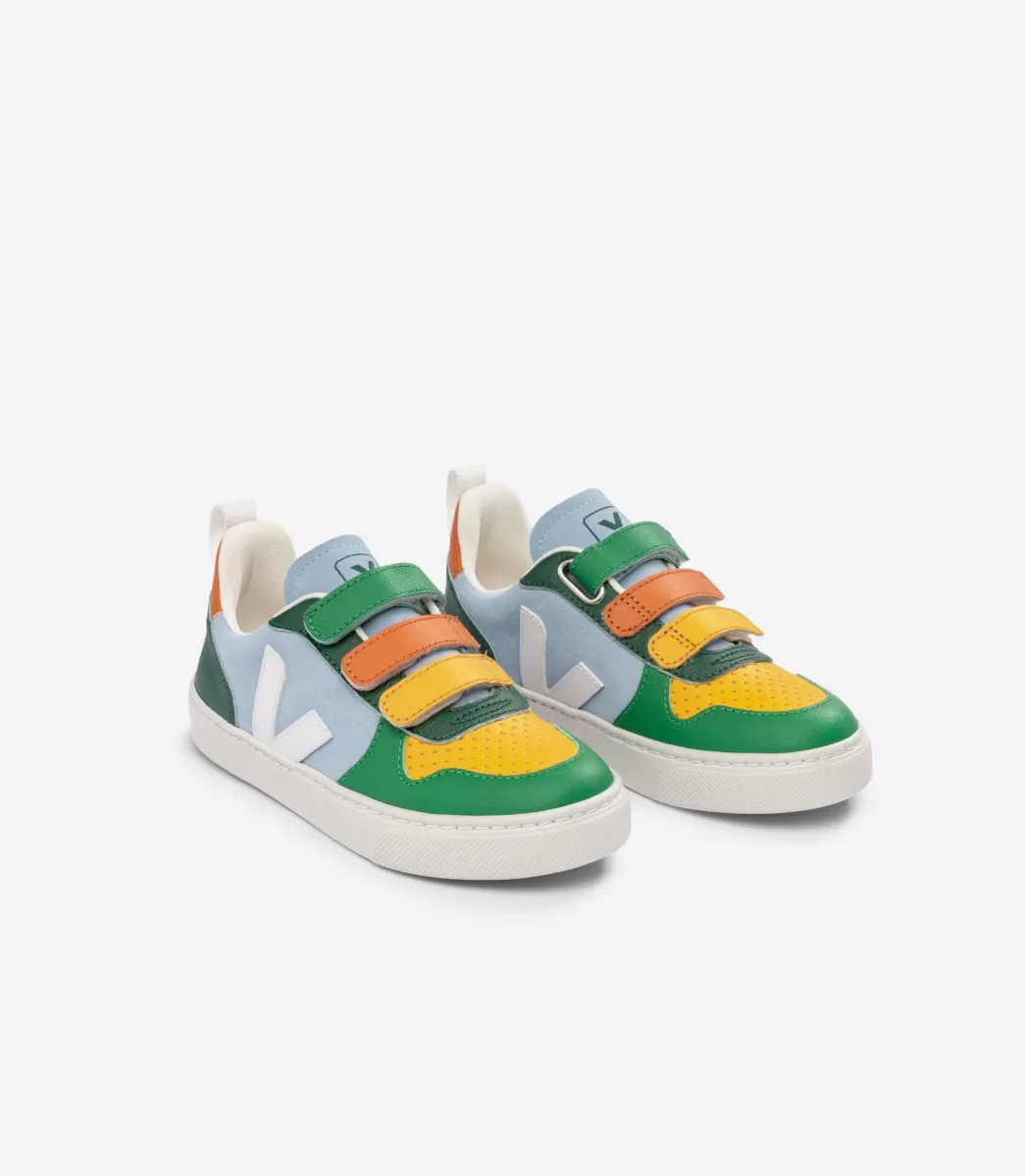 Enfant VEJA V-10<V-10 SUEDE MULTICO STEEL