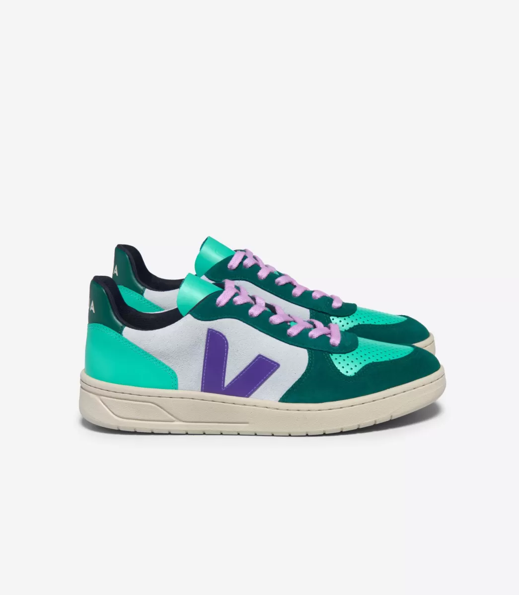 Femme VEJA V-10 | V-10<V-10 SUEDE MULTICO SWAN PURPLE PIERRE