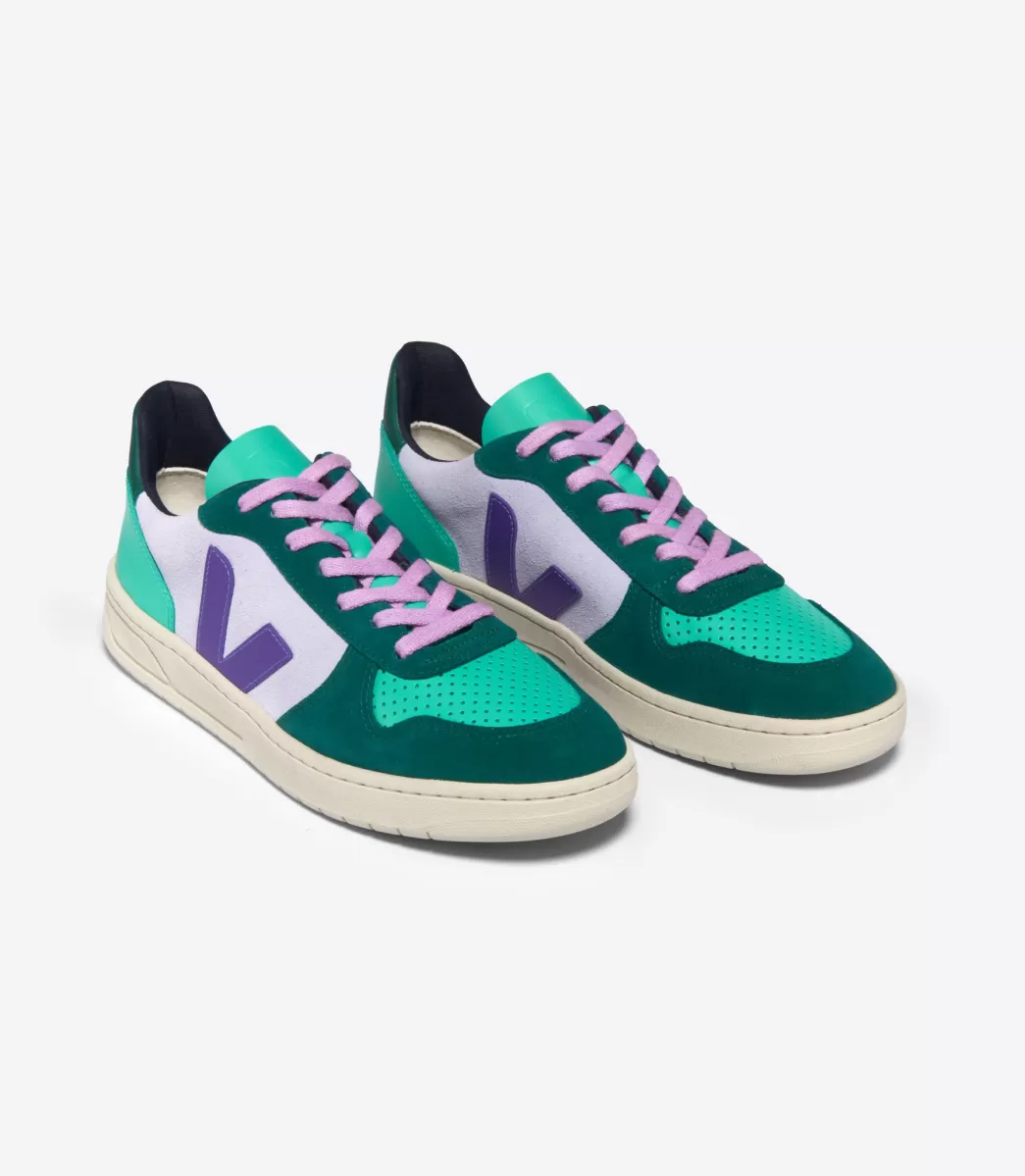 Femme VEJA V-10 | V-10<V-10 SUEDE MULTICO SWAN PURPLE PIERRE