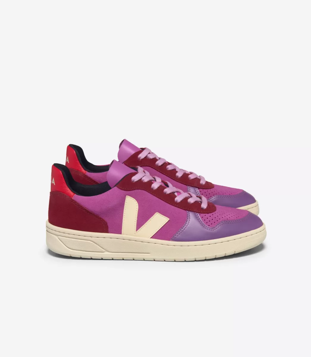 Femme VEJA V-10<V-10 SUEDE MULTICO ULTRAVIOLET CALCAIRE